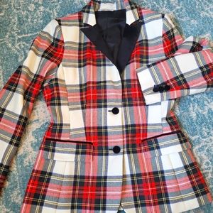 Robert Talbott plaid red blazer size medium